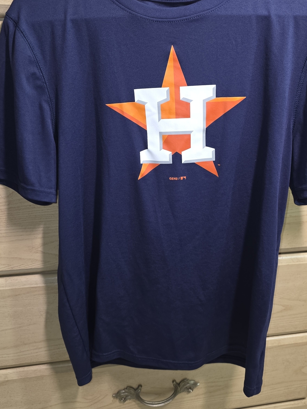 Navy Short Sleeve Tee with Orange Star and White H Graphic XL 18/20